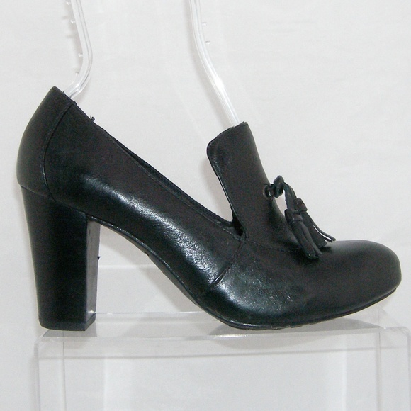 Born Crown 'Kylin' black leather tassel heels 7.5M - Picture 2 of 8